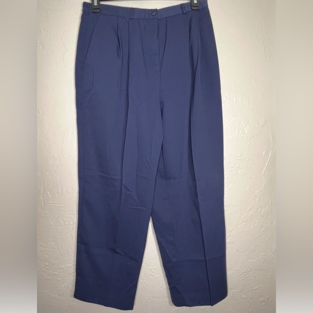 LIZ BAKER BLUE DRESS PANTS CLASSIC STRAIGHT-LEG SIZE 16